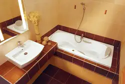 Bathroom design photo for a small bath on a budget