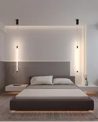 Photo of hanging lamps in the bedroom