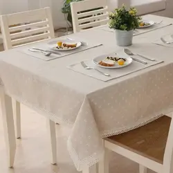 Interior kitchen table tablecloth