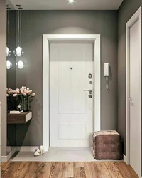 Photo Of A Hallway With A Gray Door