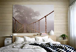 Large photo on the wall in the bedroom
