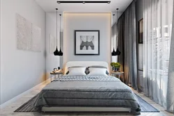 Маленькая спальня ў шэрым колеры дызайн