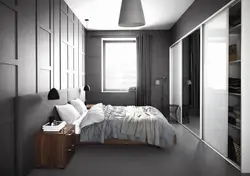 Маленькая спальня в сером цвете дизайн