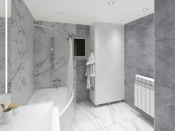 Gray Marble In The Bathroom Interior