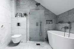 Gray marble in the bathroom interior