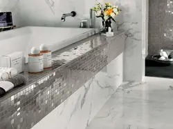 Gray marble in the bathroom interior