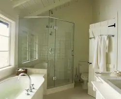 Bathtub And Shower Corner In One Bathroom Photo