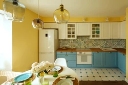 Wallpaper kitchen design photo for one