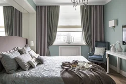 Curtains For The Bedroom In Gray Tones Photo