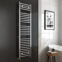 Black Heated Towel Rail In The Bathroom Design