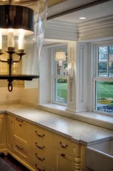 Countertop with a window in the kitchen photo in the house