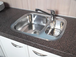 Stainless steel sinks for the kitchen under the countertop, mortise photos