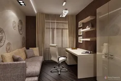 Дизайн кабинета в квартире с диваном