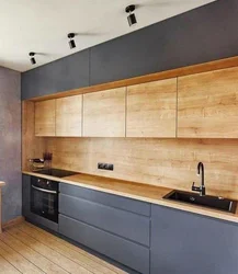 Graphite kitchen with wood in the interior