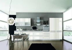 White Straight Kitchen Design