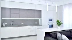 White Straight Kitchen Design