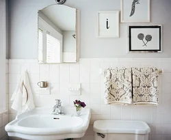 Bathroom interior with half tiles