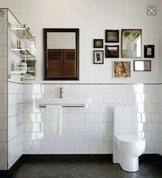 Bathroom Interior With Half Tiles