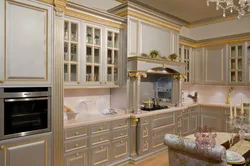 Gold kitchen design photo
