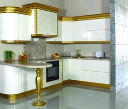 Фото дизайна кухни золото