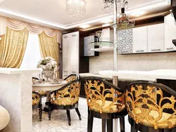 Gold kitchen design photo