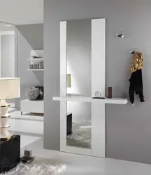 Wall-mounted full-length mirror in the hallway photo in the interior