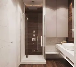 Дизайн прямоугольной ванной с душевой кабиной