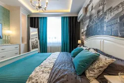 Brown blue bedroom design