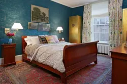 Brown blue bedroom design