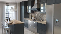 Anthracite kitchen color photo in the interior