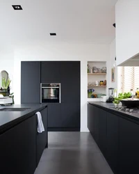 Anthracite kitchen color photo in the interior