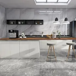 Porcelain tiles in the kitchen photo