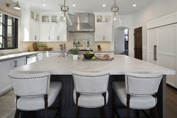 Kitchen design with white table