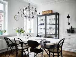 Kitchen design with white table