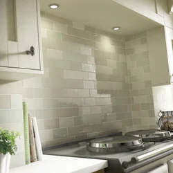 Ceramic tiles on the walls in the kitchen photo