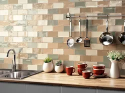 Ceramic tiles on the walls in the kitchen photo