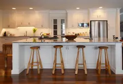 Bar stools in the kitchen for the bar counter photo