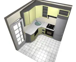 Kitchen design 3 sq m