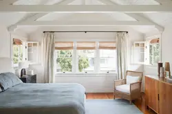 Потолок шторы в спальне интерьер