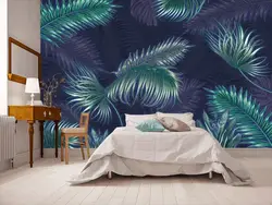 Yotoqxonaning ichki qismidagi palma barglari
