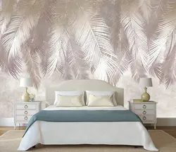 Palm Leaves In The Bedroom Interior