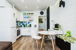 Studio combined with kitchen interior