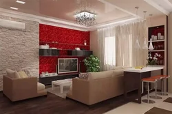 Studio combined with kitchen interior