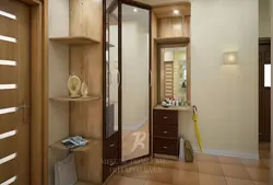 Design of a one-room apartment with a small hallway