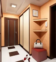 Design of a one-room apartment with a small hallway
