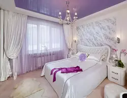 Combination Of Lilac Color In The Bedroom Interior Photo