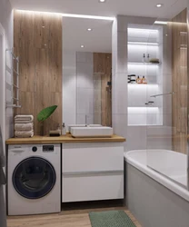 Design of a bathtub with a washing machine in a panel house