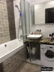 Дызайн ванны з пральнай машынай у панэльным доме