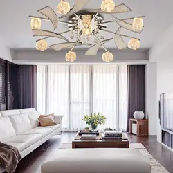 Chandeliers in the living room interior photo