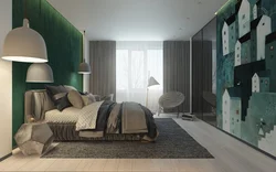 Серо Зеленая Спальня Дизайн